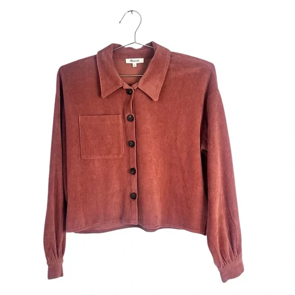 Madewell Corduroy Crop Shirt-Jacket Size S - Picture 2 of 6